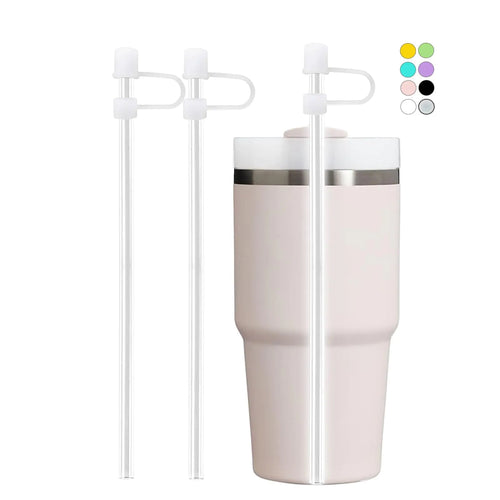 YOKRWO for Stanley Cup for Stanley Cup Accessories Reusable straws Compatible with Stanley 14 oz 20 oz Cup Tumbler for Stanley Straws Clear